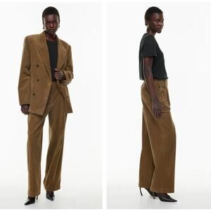 BABATON x ARITZIA Pleated Corduroy Pant Chestnut Brown Sz 2 $148 {3C42}